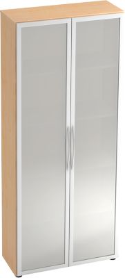 HAMMERBACHER Vitrine Holz/Stahl Büromöbel 4 Fachböden Ahorn - Image 4