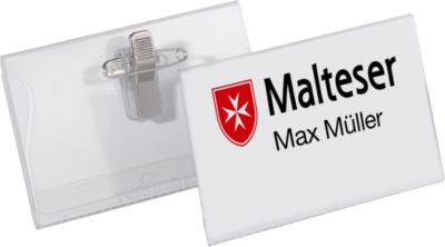 Namensschild mit Kombi-Klemme 40 x 75 mm Transparent Acryl 25 Stück - Durable - Image 7