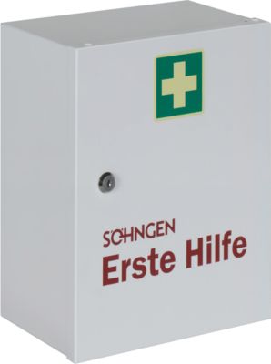 Soehngen Verbandschrank HEIDELBERG | Stahlblech | Sicherheitsschloss | B362xT140xH302mm | DIN 13157 | Weiß - Image 4