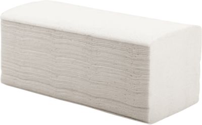 Essuie-mains crêpe, pliage zigzag, 2 épaisseurs, 250 x 230 mm, blanc, 3200 feuilles