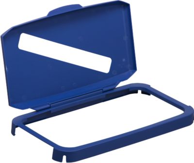 Scharnierdeckel für Abfallbehälter durabin, 60 l, Papieröffnung, blau - Image 3