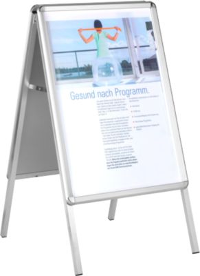 update displays Kundenstopper DIN A1 2 Fächer Aluminium Silber A1 63,7x80,0x100,5cm - Image 2