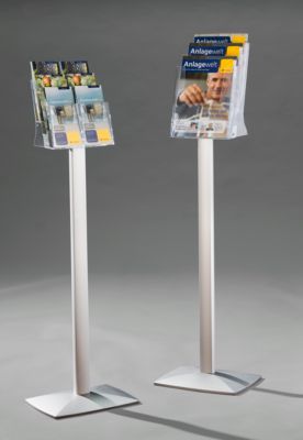 update displays Prospektständer Pillar DIN A4 3 Fächer Silber Aluminium Acryl 111 cm - Image 3