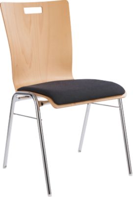 Schäfer Shop Select Stapelstuhl Natur, stapelbar bis 10 Stück, mit Stoffpolster