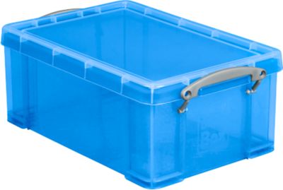 Box Kunststoff 9 L Transparent Blau - Really Useful Box - Stabil & Stapelbar