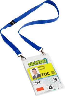 Namensschilder A6 dunkelblau mit Textilband duo - Durable - 10 Stück - Image 5
