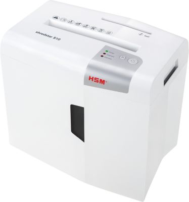 HSM Shredstar S10 Aktenvernichter - Sicherheitsstufe P-2 - Streifenschnitt 6 mm - 10 Blatt - Weiß