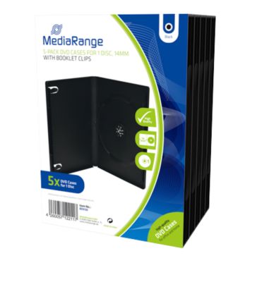 MediaRange DVD-Hülle, für 1 Disc, 14mm, Schwarz, 5er-Pack | 5er-Pack | Coverfolie | Booklet-Halter | für 1 Disc | zur Archivierung - Bild 4