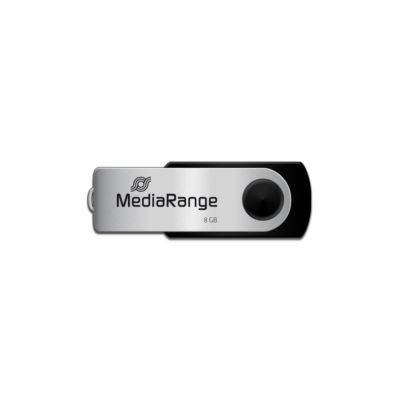 MediaRange Memory Drive 2.0 Swivel (8 GB, USB-A), USB Stick, Schwarz, Silber - Bild 6