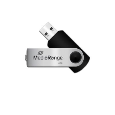 MediaRange MR910 USB-Stick 16 GB Schwarz/Silber Drehmechanismus - Bild 9