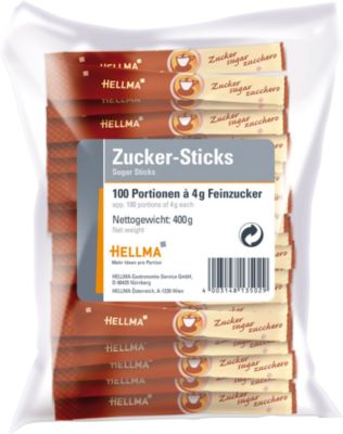 Hellma Zucker-Sticks 100Er - Zucker-Portionen - Einzeln Verpackt - Für Gastronomie, Hotels Und Büros - Optimale Dosierung Für Kaffee Und Tee. 100 Mit - Image 4