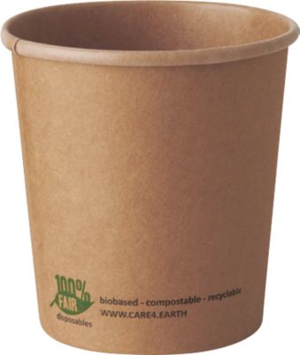 Papstar pure Suppenbecher 470 ml - Kompostierbar - Braun - 25 Stück - Image 2