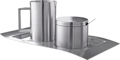 Esmeyer WAVE Milch- und Zucker-Set silber Edelstahl Zuckerdose Kännchen - Image 4