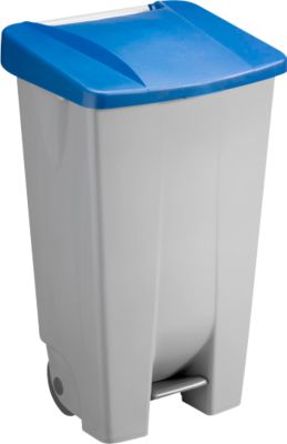 Sunware Abfalleimer Basic 120 l mit Fuß-Pedal & Rädern Klappdeckel blau