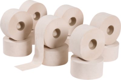 Tork Toilettenpapier Natur Mini Jumbo 120377 - 2-lagig - 100% Recyclingpapier - 12 Rollen x 850 Blatt - Image 4