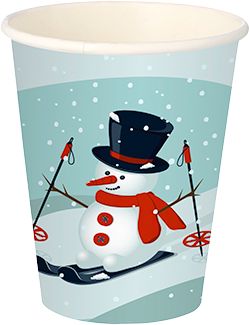 Papstar Trinkbecher Snowtime - 200 ml - Doppelwandig - Pappe - Grün - Image 3
