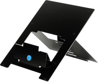 R-Go Riser Flexible Laptop Ständer - Aluminium Schwarz - 10-22 Zoll Laptops/Tablets bis 5kg - 5-stufig höhenverstellbar mit Dokumentenhalter