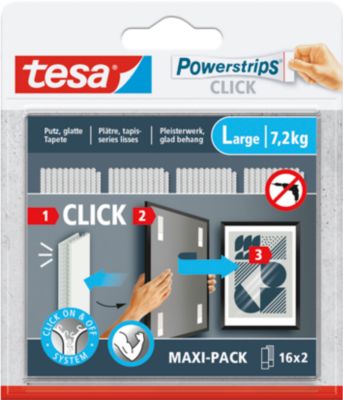 tesa Powerstrips LARGE Click Montagepad - Weiß - 32 Stück - Image 5