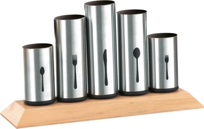 Esmeyer Besteckhalter PIPES 12-teilig Silber Edelstahl Holz - Image 4