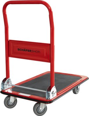 Schäfer Shop Pure Plattformwagen, klappbarer Schiebebügel, Antirutsch-Belag