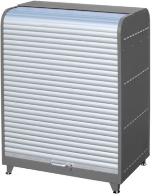Bauer Gefahrstoff-Rollladenschrank RSG-2 Grau RAL7005 für 6 x 60L Fässer mit Auffangwanne und Gitterrostboden - Image 4