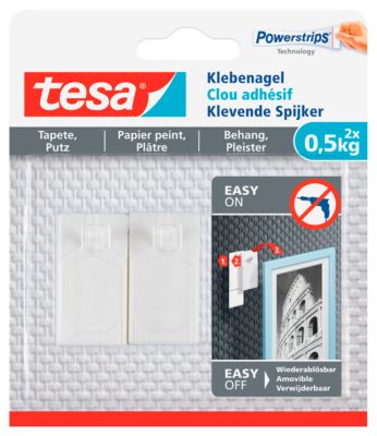 tesa® Klebenagel - für Tapete & Putz - Haftkraft bis 0,5 kg - ablösbar - 2 Stück - Image 10