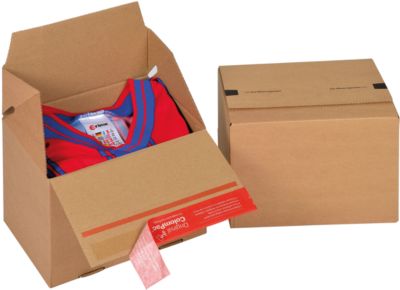 Colompac Braun Versandtasche + Luftpolstertasche, Faltkarton Eurobox S, Selbstklebeverschluss & Aufreissfaden, Z-Faltung, Kombinierbar... (20 Stk.) - Image 6