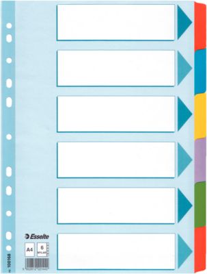 Esselte Ordnerregister A4 6-teilig farbig Karton - Image 3