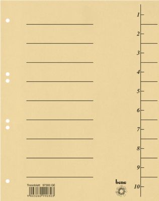 Bene Gelb Trennblatt 97300Ge A4 Karton 100 St./Pack. 121218510 - Image 3