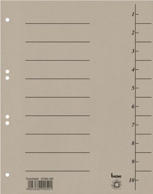 BENE Trennblatt 250 g/m² aus Recycling-Karton 100 Stück grau - Image 4
