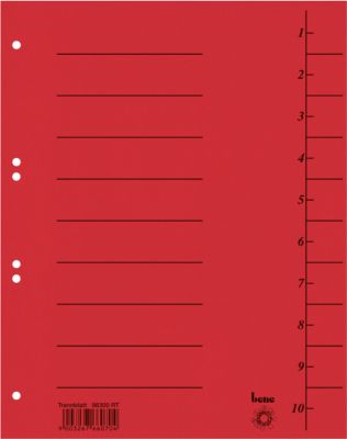 Bene Rot Ordner Zubehör, Trennblätter 1-10 50 St. - Image 4