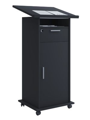 Ebuy24 Schwarz Holz Stehpult Rednerpult Rollen Melta T - Image 10