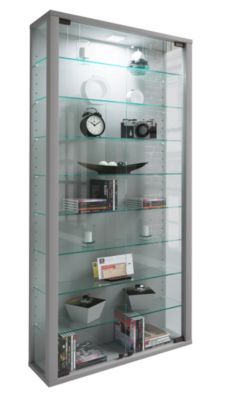Wandvitrine Vitrosa Maxi LED Glas Holz Silber B 590 x H 1140 mm 8 Einlegeböden 2 Flügeltüren - Image 7