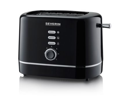 SEVERIN Automatik-Toaster 2 Toastkammern 850W Auftau- & Aufwärmfunktion Brötchenaufsatz Schwarz B280xH188xT182mm
