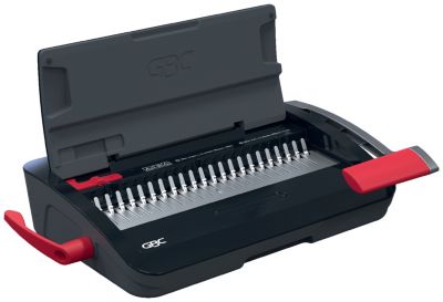 GBC CombBind CB12 Bindegerät - 12 Blatt Stanzen - 165 Seiten Binden - 19mm Plastikrücken - Schwarz/Rot/Silber - Image 8
