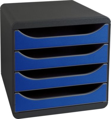 Exacompta Schwarz/Blau Dokumentenablage, Schubladenbox Big Box 4 Schubladen, / Königs (A4+) - Image 2