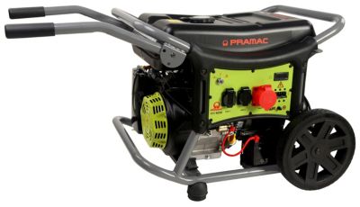Pramac mobiler Stromerzeuger WX 6250, Benzinbetrieb, Tankinhalt 26 l, 1,8/5,5 kW, 230/400 V, 69 dB, Hand-/Elektrostart, AVR-System, 2 Steckdosen
