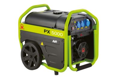 Pramac mobiler Stromerzeuger PX 5000 SXI, Benzinbetrieb, Tankinhalt 27 l, 3,5 kW, 230 V, 59 dB, Handstart, 2 Steckdosen