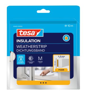 Tesa Weiss Türdichtung, Tesamoll Universal Schaumstoffdichtung, Selbstklebend, Zum Isolieren - Image 6