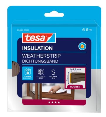Tesa Moll E -Profil selbstklebende Gummidichtung für Türen und Fenster 6 m braun - Image 7