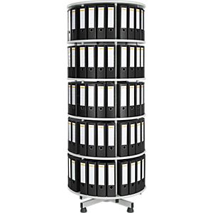 5 Etagen Ordner-Drehsäule + 20 DIN A Ordner, 80 mm schwarz, gratis