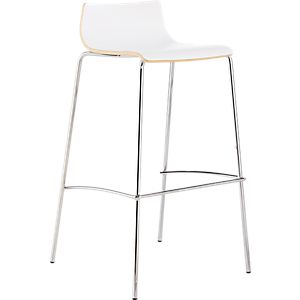 Barhocker Sigman, geformte Sitzfläche, mit Querstrebe, Sitzhöhe 740 mm