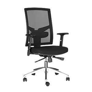 Bürostuhl HIGH NET, mit Armlehnen, höhenverstellbar, Rückenlehnenhöhe 610 mm