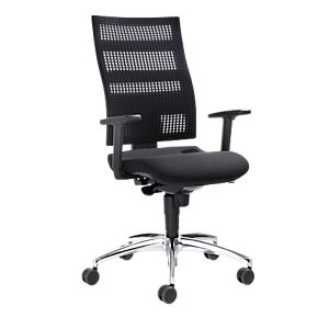 Bürostuhl SSI Proline Edition, mit Armlehnen, Synchronmechanik, Bandscheibensitz, 3D-Netzrücken,