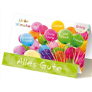 Extraknick-Glückwunschkarte Luftballons, mit 3D-Effekt, mit Umschlag