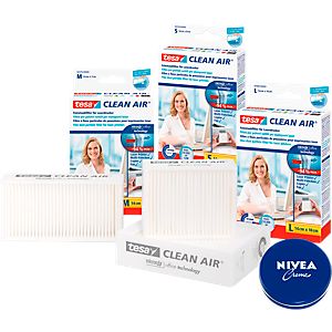 Feinstaubfilter tesa Clean Air für Drucker/Fax/Kopierer, Größe S, Größe M, Größe L
