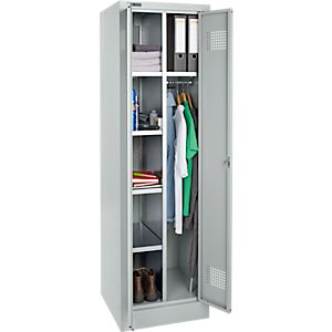 Garderobenschrank, Stahl, Kleiderstange, Drehriegelverschluss, Stahl, B 530 x T 500 x H 1800 mm