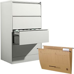 Hängeregistraturschrank + Hängemappen 50 Stück, gratis