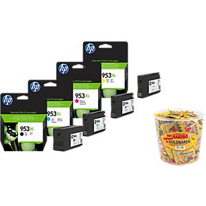 HP Druckpatrone Sparpaket 4 Stück, 953XL + HARIBO Goldbären, GRATIS