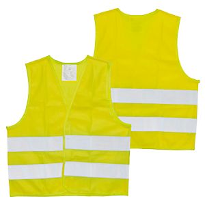 Kinder-Sicherheits-Warnweste, Polyester, 2 Reflektoren, EN ISO 20471:2013 + A1:2016, Werbefläche